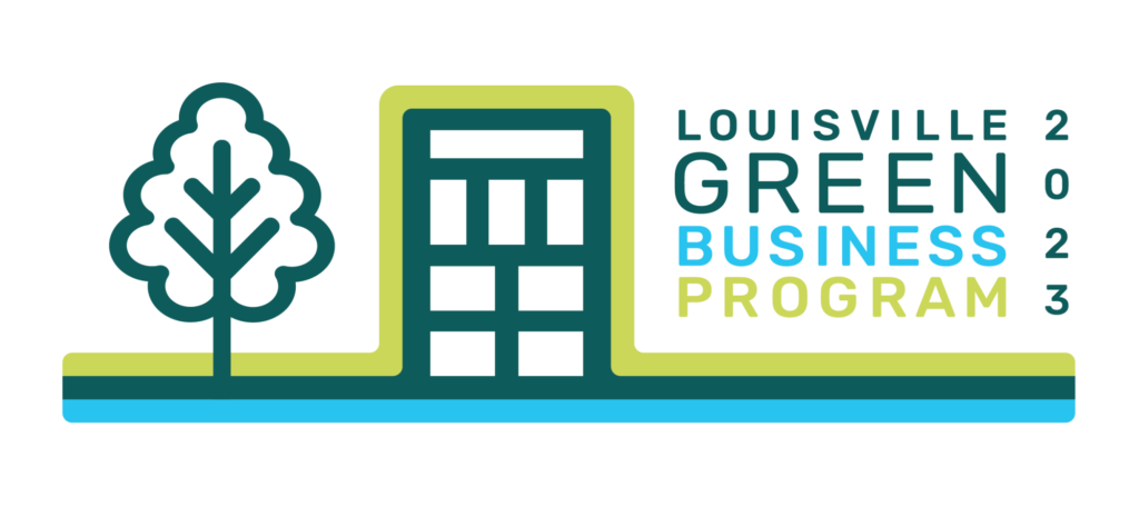 City of Louisville, CO logo with green tree and green office building